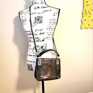 Bueno Faux Alligator Print Bronze Mini Bag Purse Crossbody